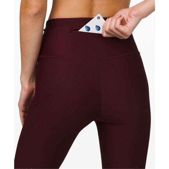 Lululemon Zoned In Tight 27" Inseam Garnet Deep Purple Reflective Size 6 5BBNS - Picture 5 of 12